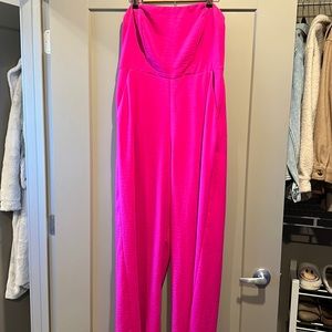 Pink Strapless Jumpsuit